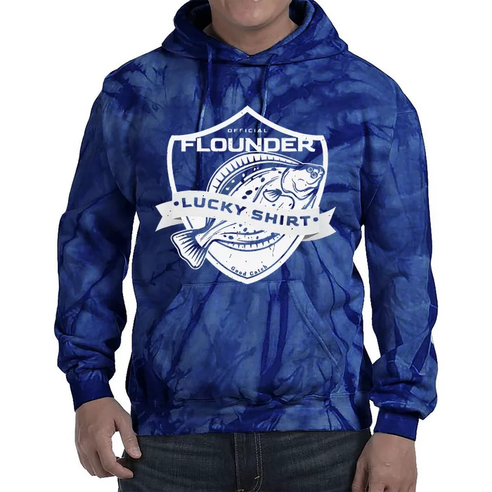 Flounder Lucky Funny Accessories To Flounder Fishing Tie Dye Hoodie