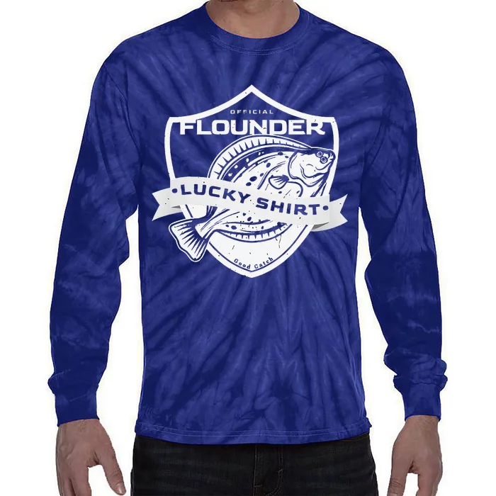 Flounder Lucky Funny Accessories To Flounder Fishing Tie-Dye Long Sleeve Shirt