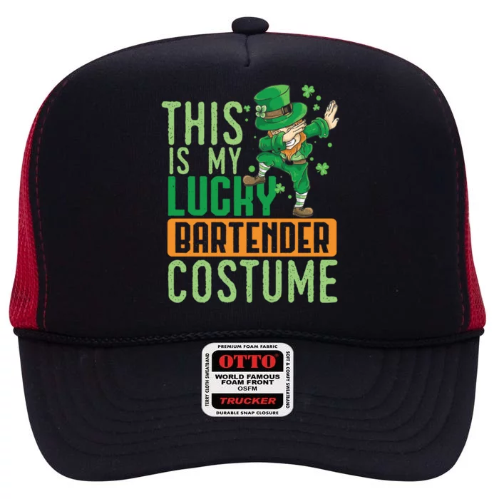 Funny Leprechaun Fun Drunk Lucky Bartender St Patrick's Day Funny Gift High Crown Mesh Trucker Hat