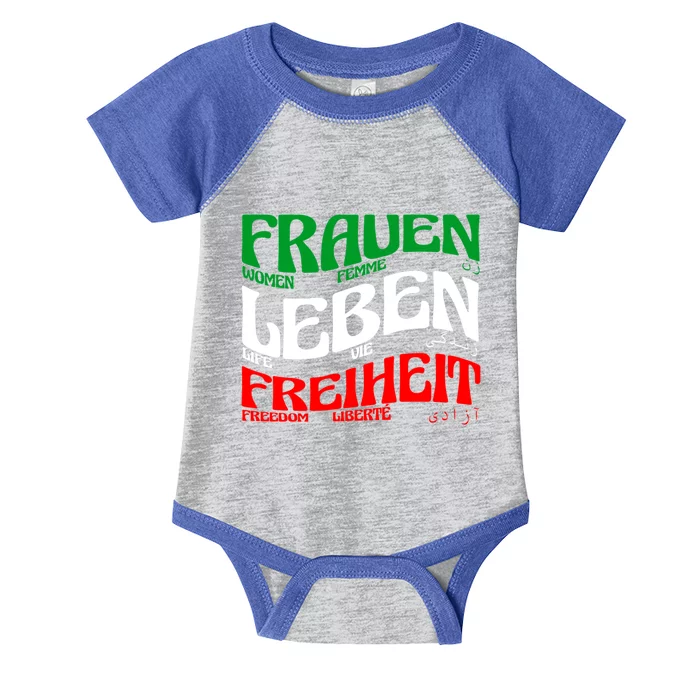 Frauen Leben Freiheit Life Freedom Femme Vie Liberté Gift Infant Baby Jersey Bodysuit