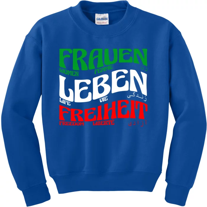 Frauen Leben Freiheit Life Freedom Femme Vie Liberté Gift Kids Sweatshirt