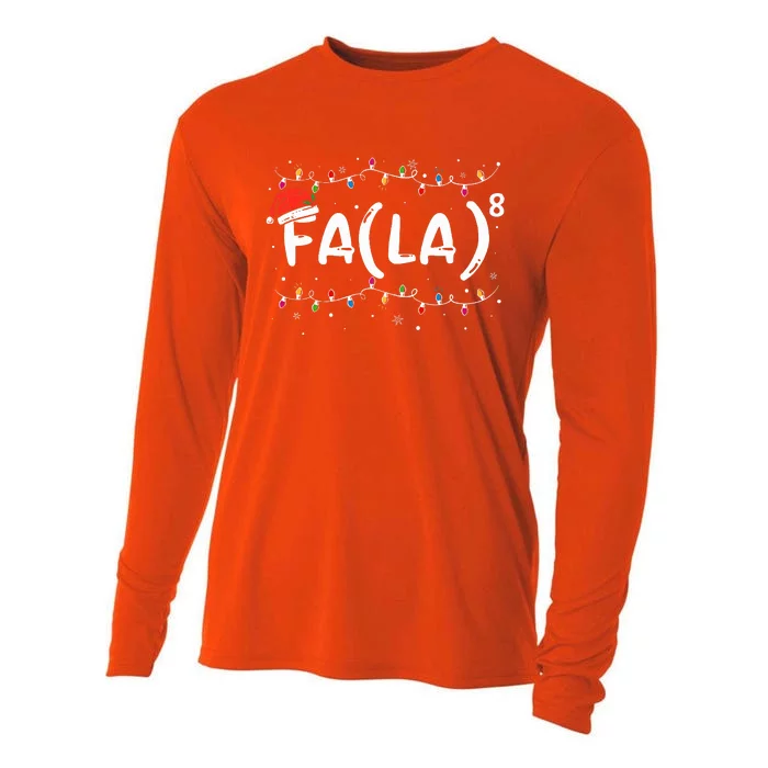 FA (LA)8 Funny Christmas Santa Fa La Math Teacher Cooling Performance Long Sleeve Crew