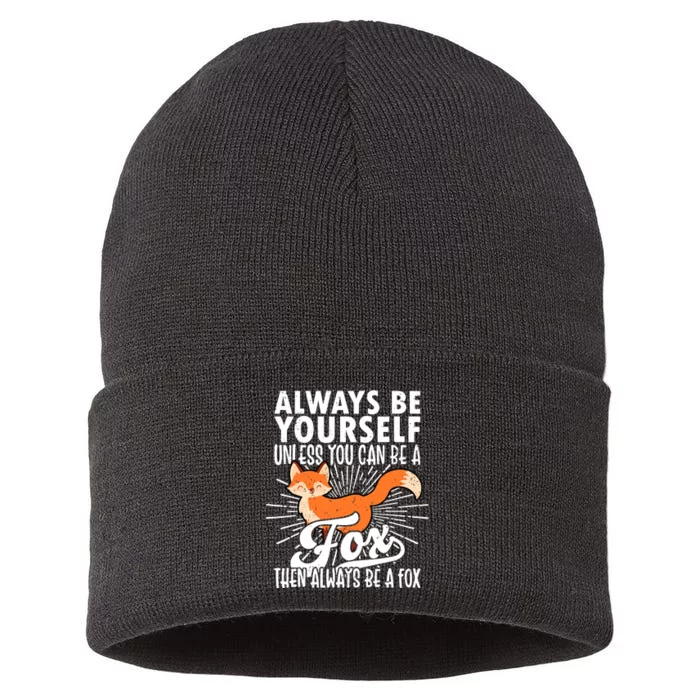 Fox Lover Funny Fox Forest Animals Cute Fox Fox Sustainable Knit Beanie