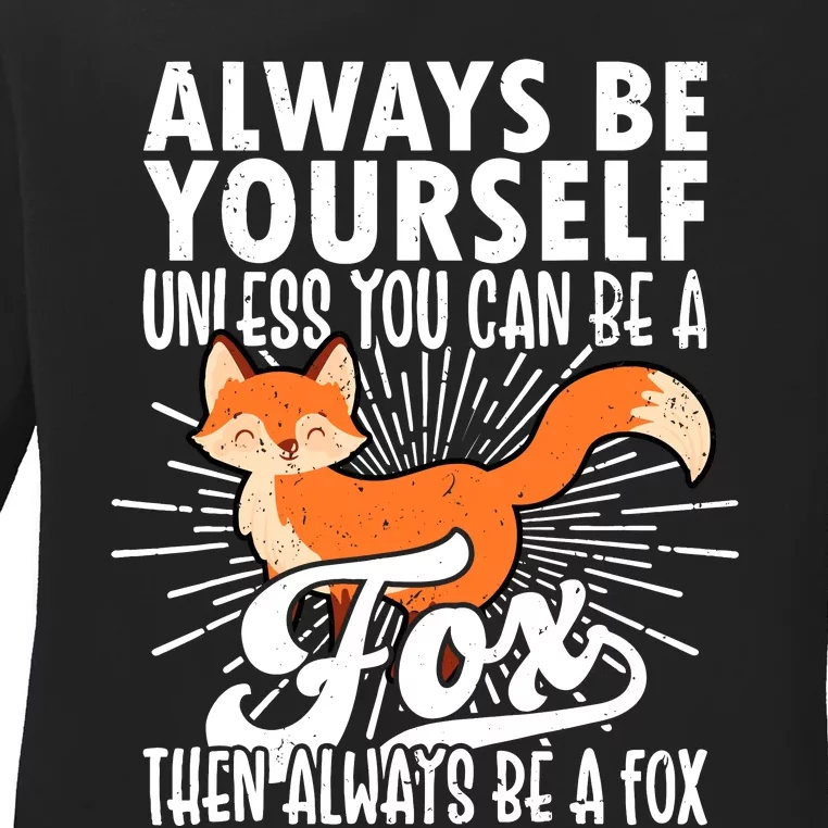 Fox Lover Funny Fox Forest Animals Cute Fox Fox Ladies Long Sleeve Shirt