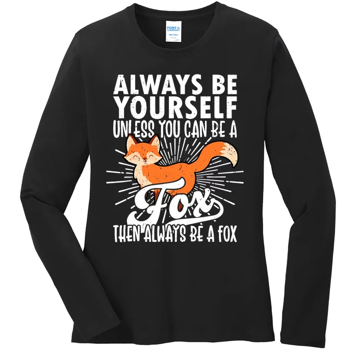 Fox Lover Funny Fox Forest Animals Cute Fox Fox Ladies Long Sleeve Shirt