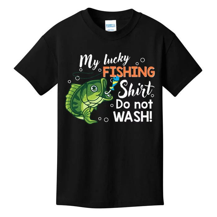 Funny Lucky Fishing Bass Fish Kids T-Shirt