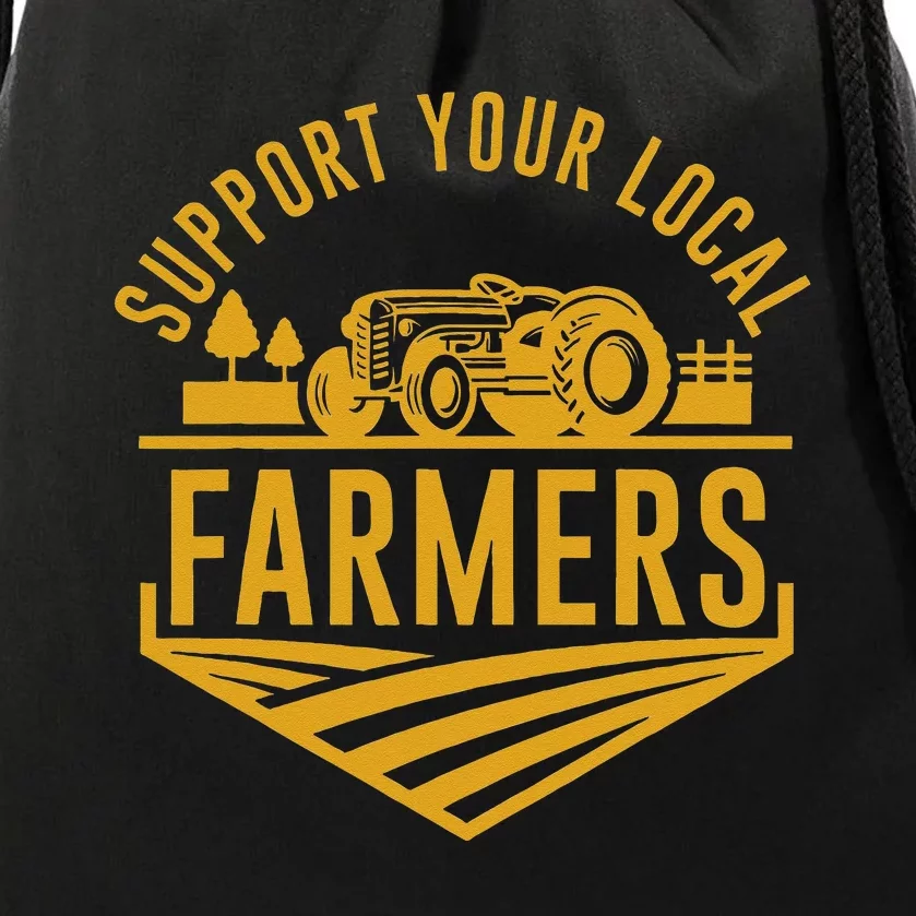 Farm Local Food Patriotic Farming Gift Idea Farmer Drawstring Bag