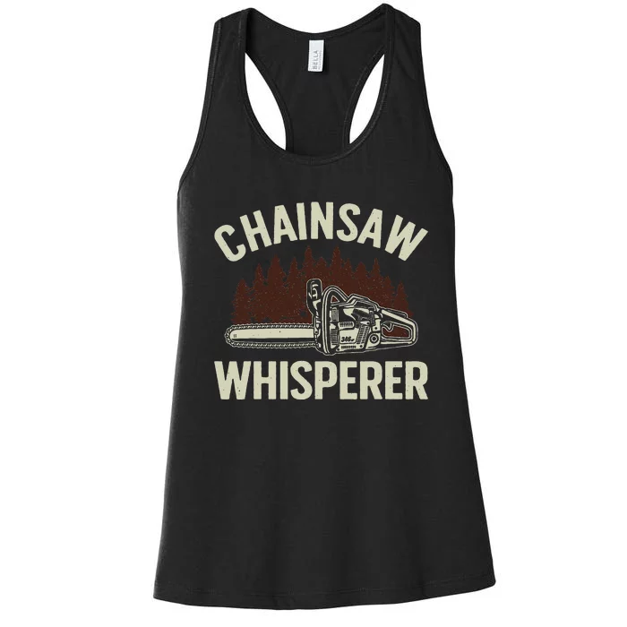 Funny Lumberjack For Women Logger Lumberjack Chainsaw Women's Racerback Tank