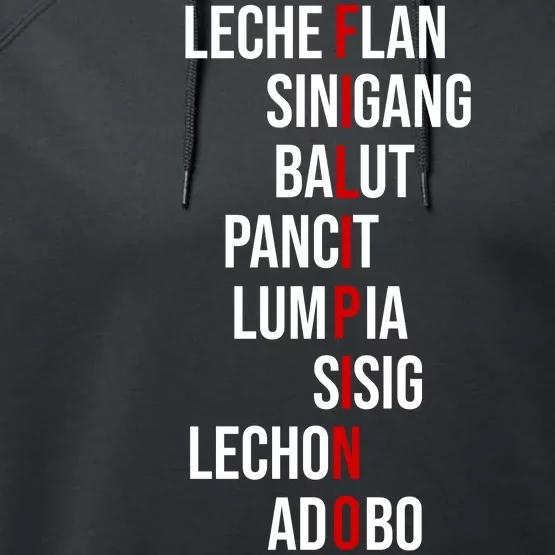 Filipino Lech Flan Sinigang Balut Pancit Lumpia Sisig Lechon Adobo Performance Fleece Hoodie