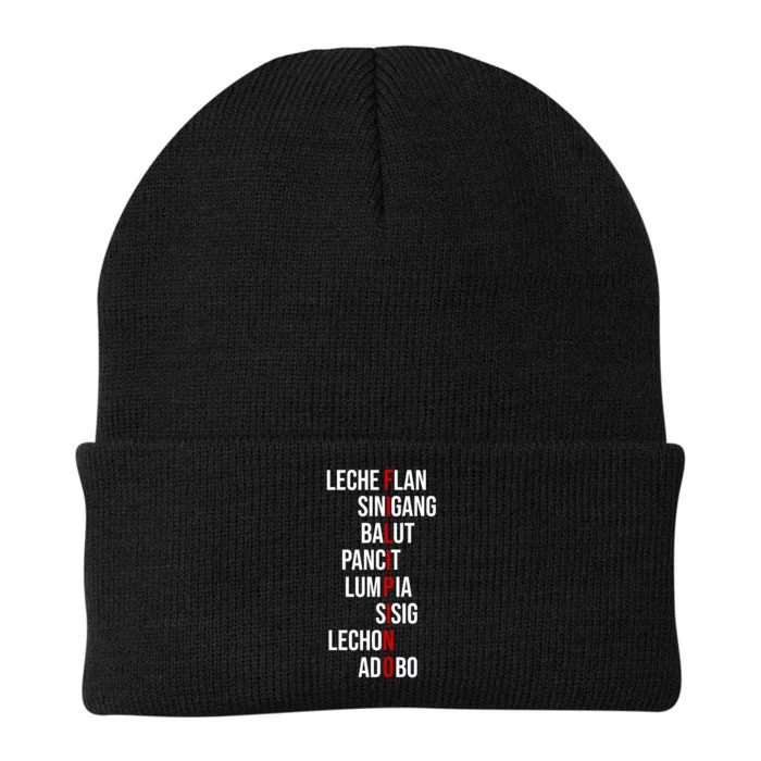 Filipino Lech Flan Sinigang Balut Pancit Lumpia Sisig Lechon Adobo Knit Cap Winter Beanie