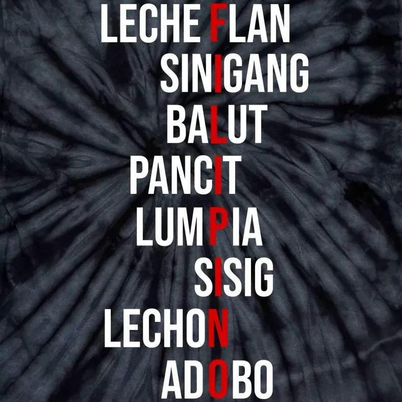 Filipino Lech Flan Sinigang Balut Pancit Lumpia Sisig Lechon Adobo Tie-Dye T-Shirt