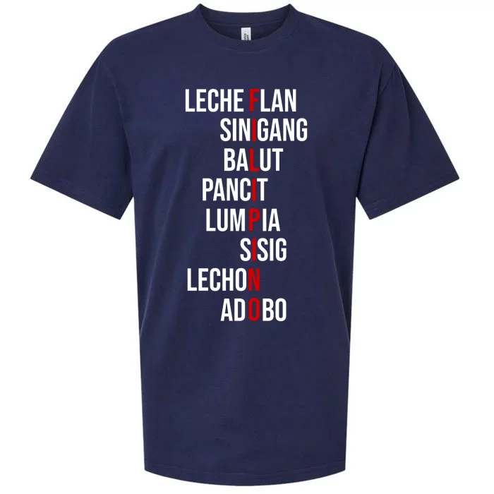 Filipino Lech Flan Sinigang Balut Pancit Lumpia Sisig Lechon Adobo Sueded Cloud Jersey T-Shirt