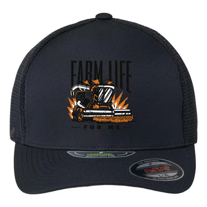 Farm Life For Me Tractor Flexfit Unipanel Trucker Cap