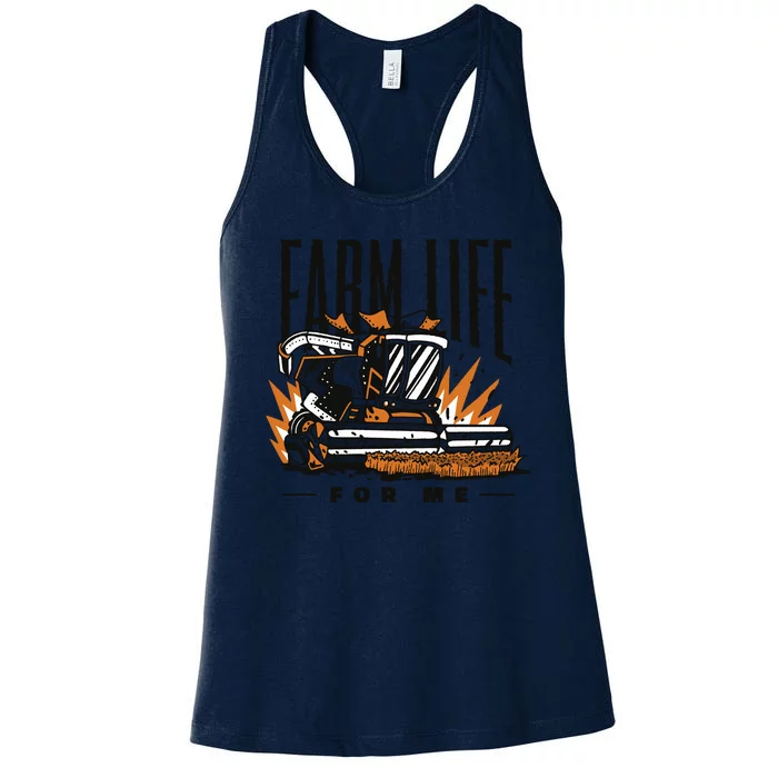 Farm Life For Me Tractor Women's Racerback Tank