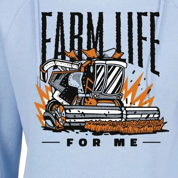 Farm Life For Me Tractor Womens Funnel Neck Pullover Hood