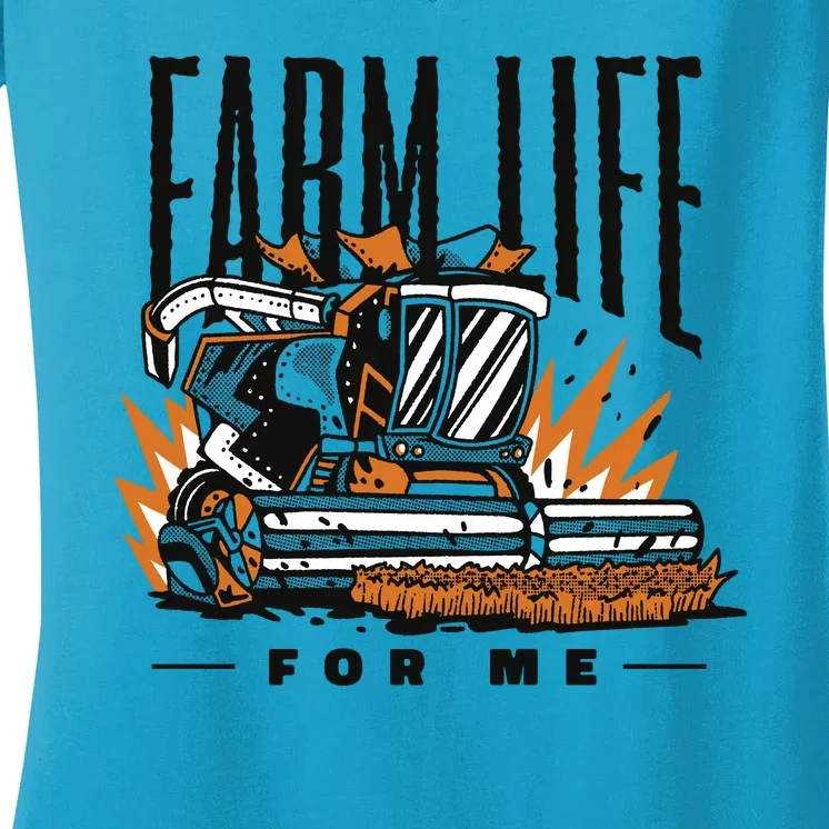 Farm Life For Me Tractor Women's V-Neck T-Shirt