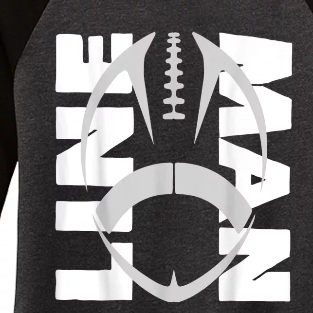 Football Lineman Women's Tri-Blend 3/4-Sleeve Raglan Shirt