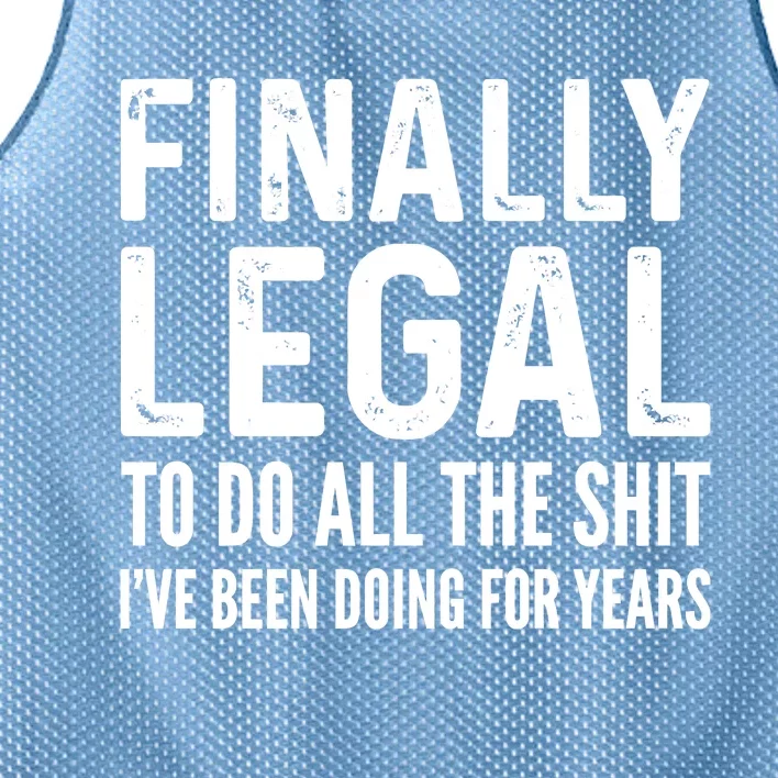 Finally Legal Funny 21st Birthday 2002 Gift For Men & Women Mesh Reversible Basketball Jersey Tank