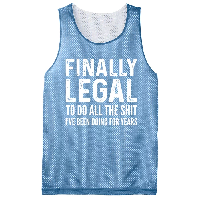 Finally Legal Funny 21st Birthday 2002 Gift For Men & Women Mesh Reversible Basketball Jersey Tank