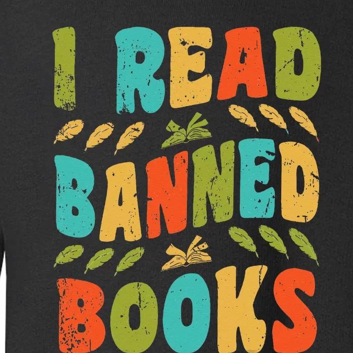 Funny Librarian Freedom Reader Grunge I Read Banned Books Toddler Sweatshirt