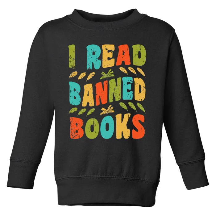 Funny Librarian Freedom Reader Grunge I Read Banned Books Toddler Sweatshirt