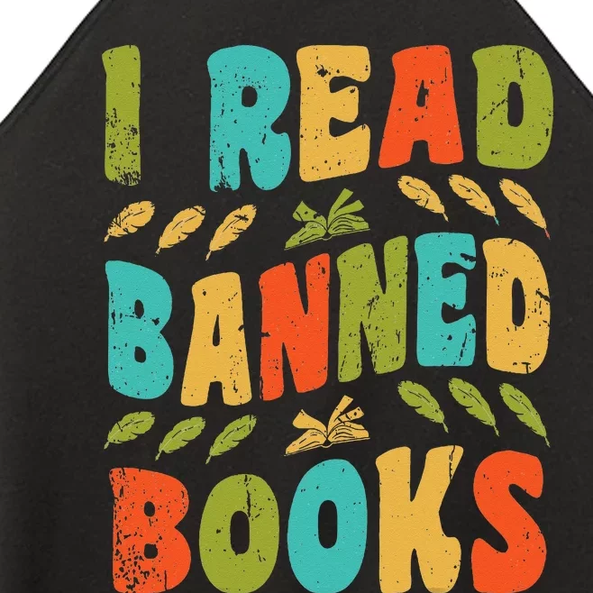 Funny Librarian Freedom Reader Grunge I Read Banned Books Women’s Perfect Tri Rocker Tank