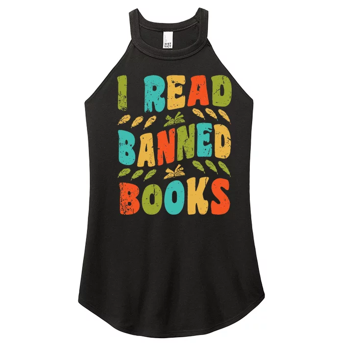 Funny Librarian Freedom Reader Grunge I Read Banned Books Women’s Perfect Tri Rocker Tank