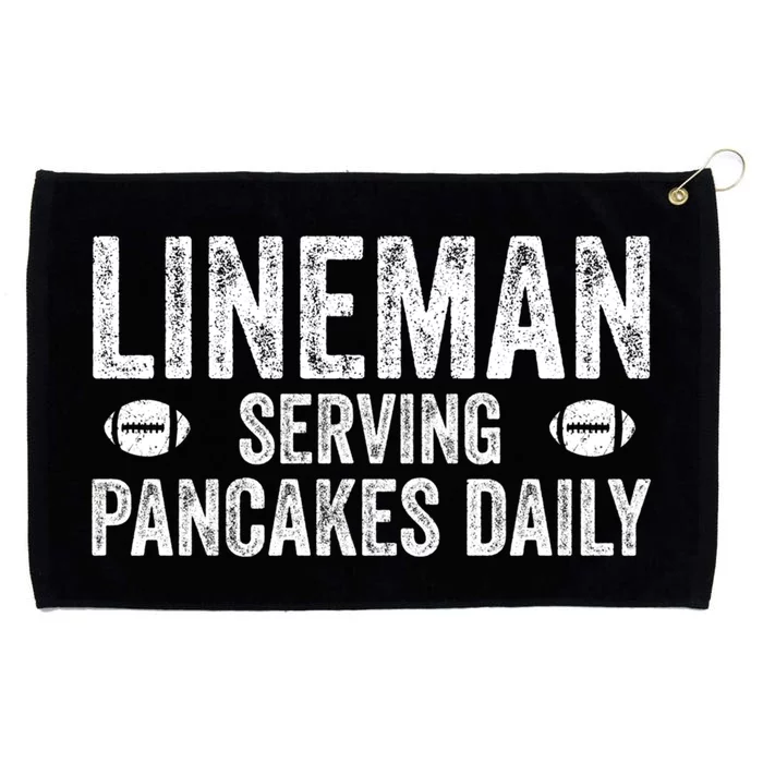 Football Lineman Funny Gift Serving Pancakes Daily Grommeted Golf Towel