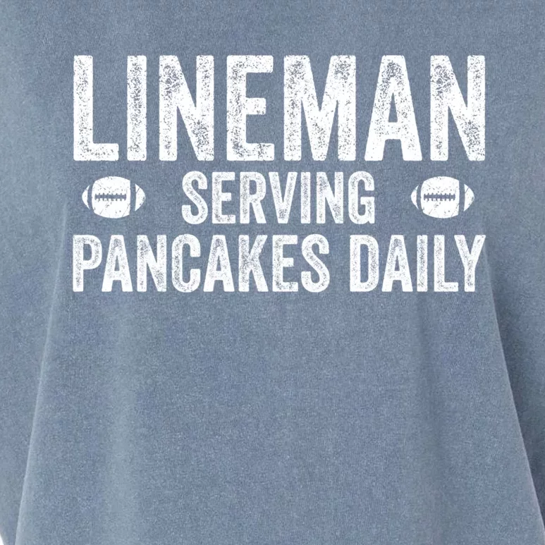 Football Lineman Funny Gift Serving Pancakes Daily Garment-Dyed Women's Muscle Tee