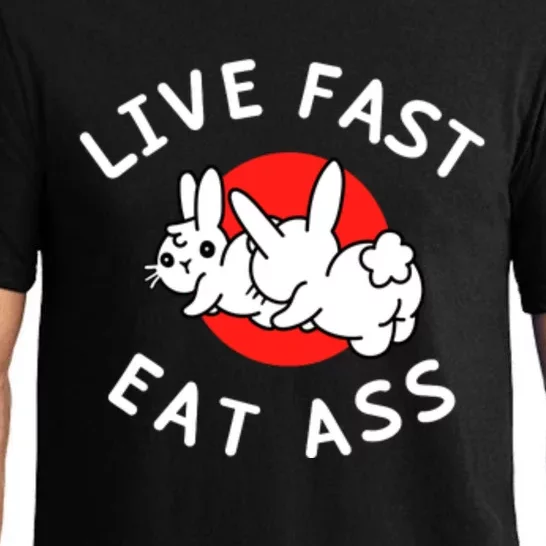 Funny Live Fast Eat Ass Rabbit Bunny Pajama Set