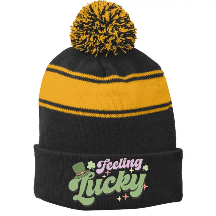 Feeling Lucky Stripe Pom Pom Beanie