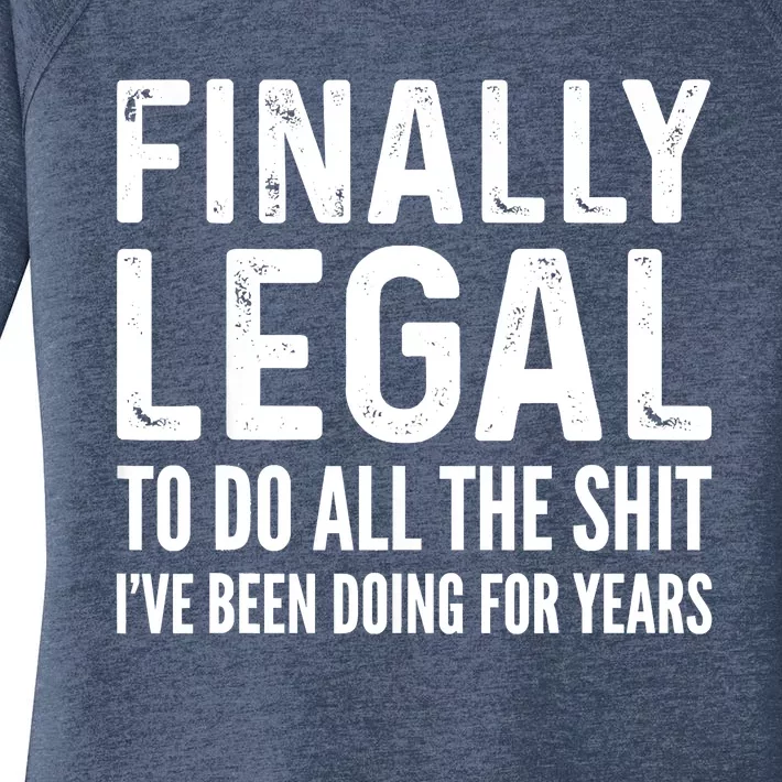 Finally Legal Funny 21st Birthday 2002 Gift Women's Perfect Tri Tunic Long Sleeve Shirt