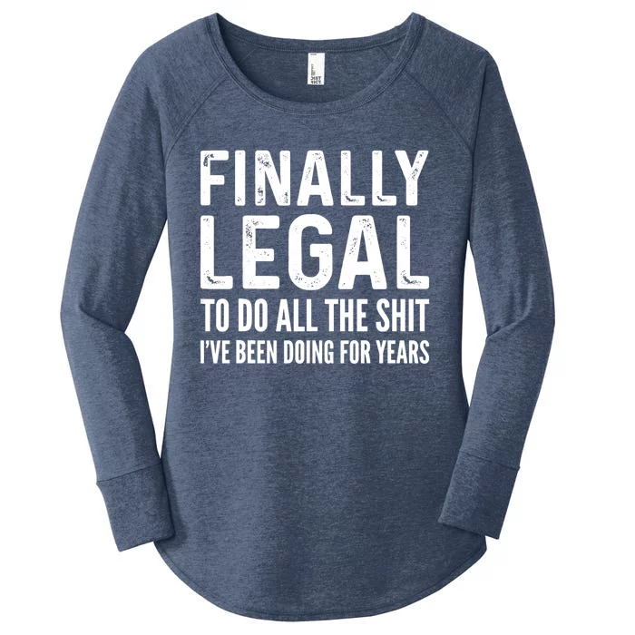 Finally Legal Funny 21st Birthday 2002 Gift Women's Perfect Tri Tunic Long Sleeve Shirt