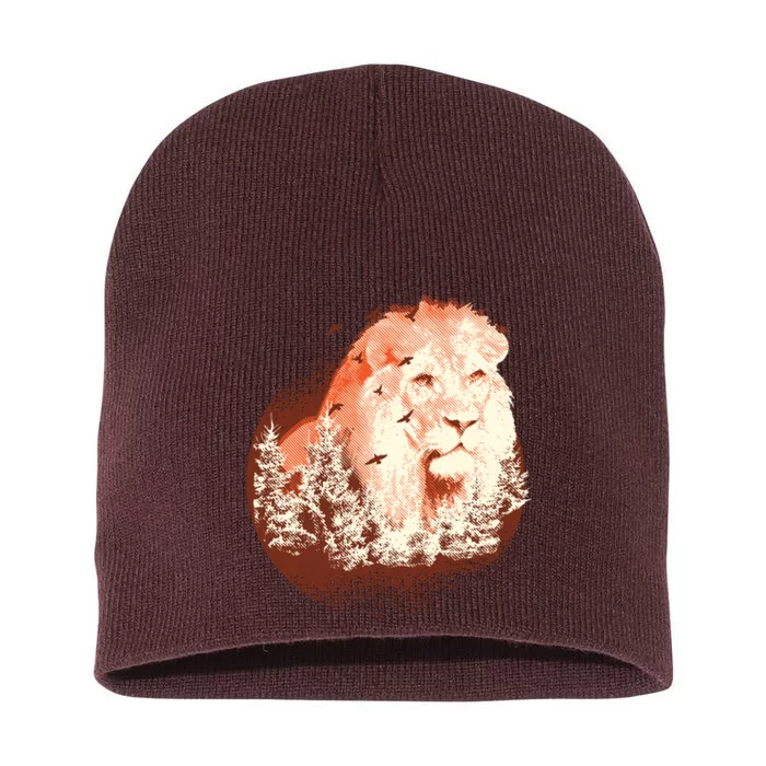 Forest Lion Short Acrylic Beanie