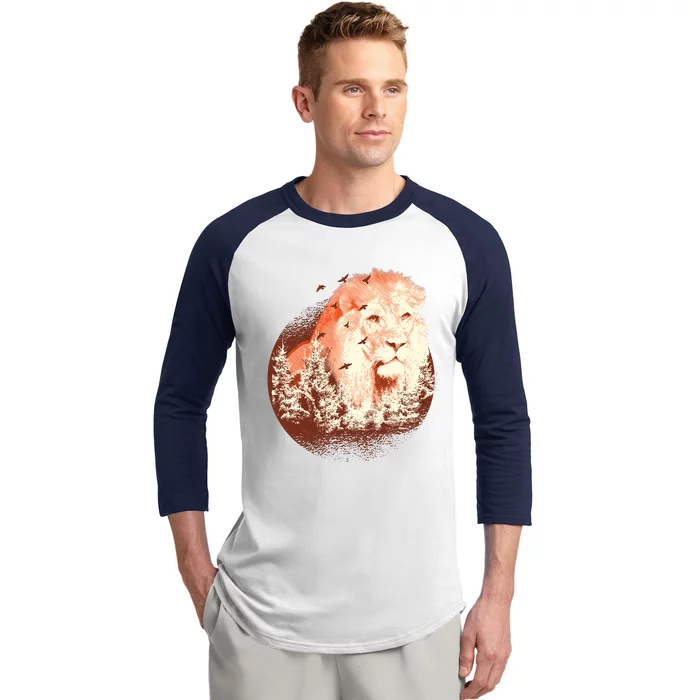 Forest Lion Baseball Sleeve Shirt