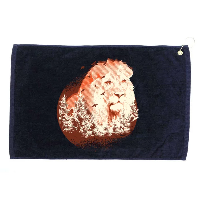 Forest Lion Grommeted Golf Towel