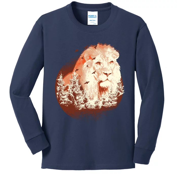 Forest Lion Kids Long Sleeve Shirt