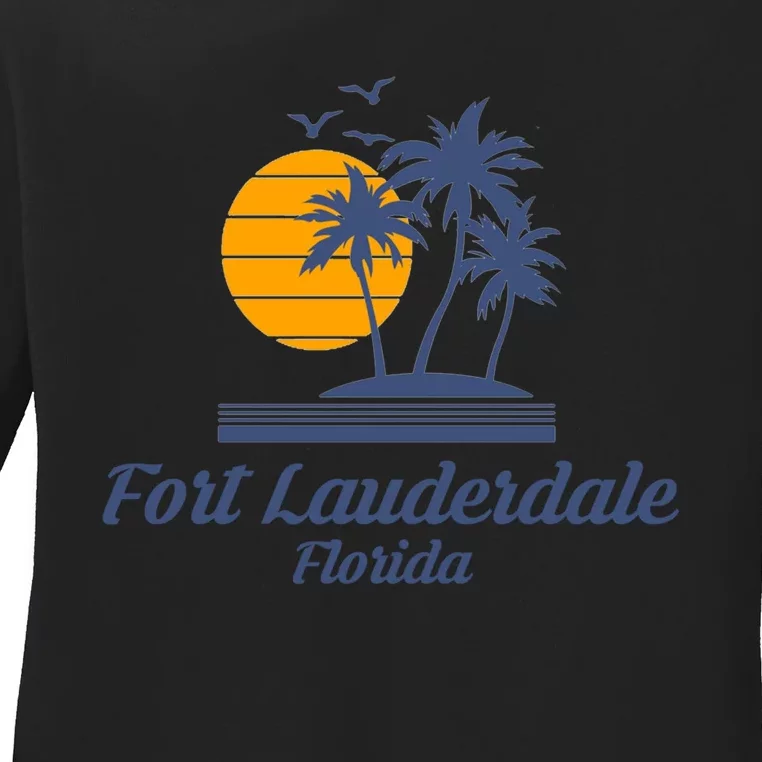 Fort Lauderdale Florida Gift Fl Beach Tourist Souvenir Usa Ladies Long Sleeve Shirt