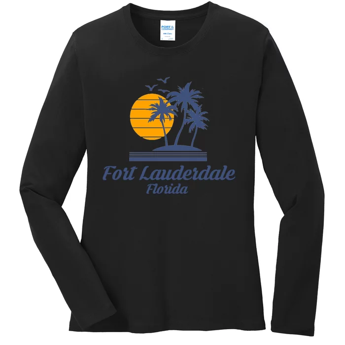 Fort Lauderdale Florida Gift Fl Beach Tourist Souvenir Usa Ladies Long Sleeve Shirt