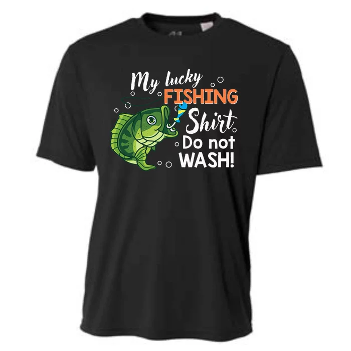 Funny Lucky Fishing Bass Fish Cooling Performance Crew T-Shirt