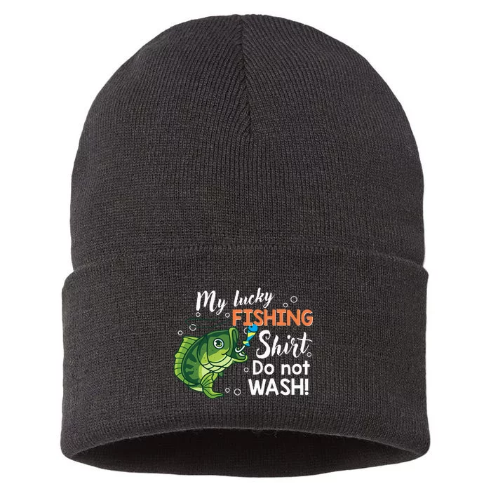 Funny Lucky Fishing Bass Fish Sustainable Knit Beanie