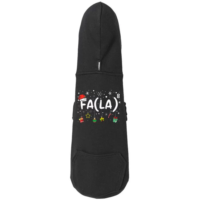 FA (LA)8 Funny Christmas Santa Fa La Math Teacher Doggie 3-End Fleece Hoodie