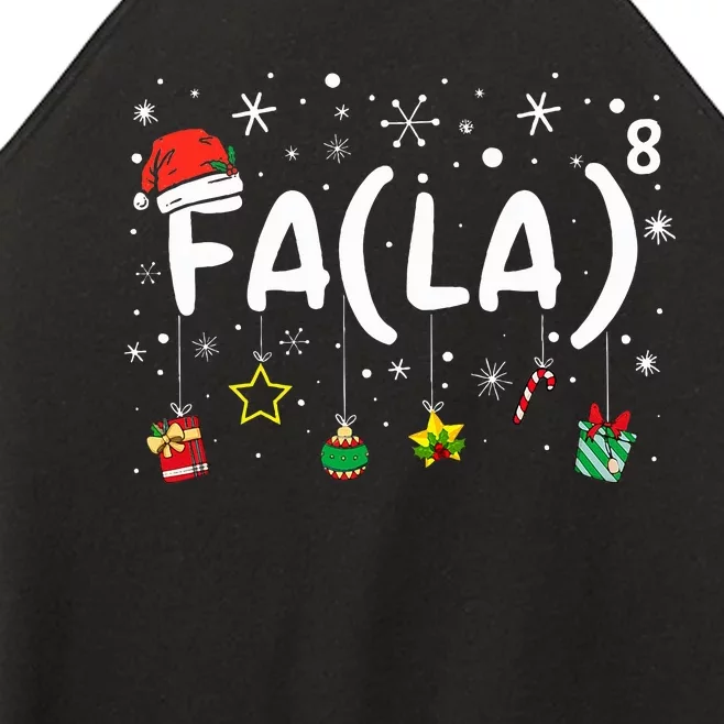 FA (LA)8 Funny Christmas Santa Fa La Math Teacher Women’s Perfect Tri Rocker Tank