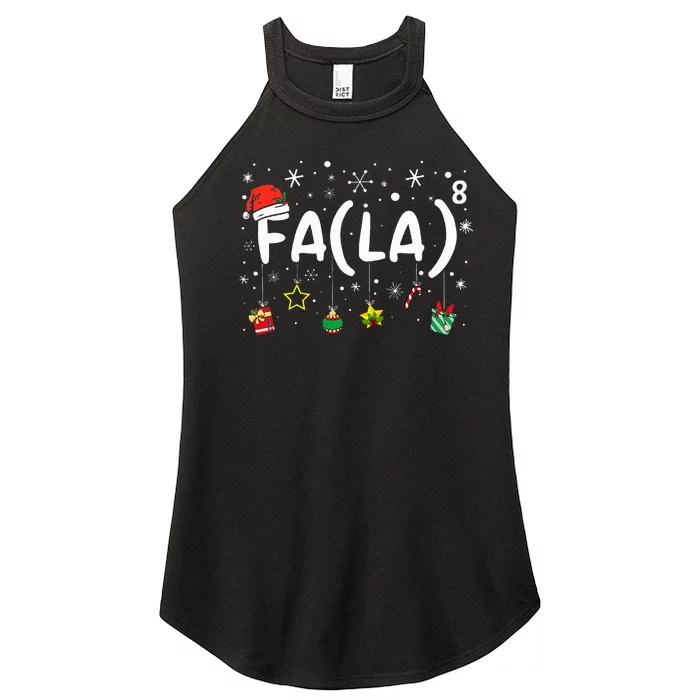 FA (LA)8 Funny Christmas Santa Fa La Math Teacher Women’s Perfect Tri Rocker Tank