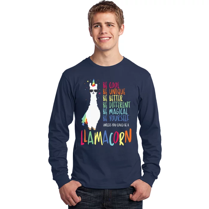 Funny Llamacorn Funny Cute Llama Unicorn Long Sleeve Shirt