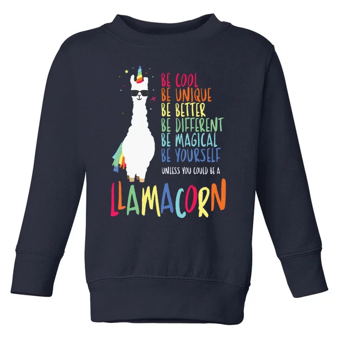 Funny Llamacorn Funny Cute Llama Unicorn Toddler Sweatshirt