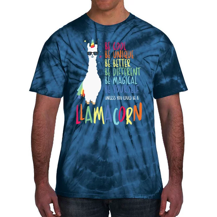 Funny Llamacorn Funny Cute Llama Unicorn Tie-Dye T-Shirt