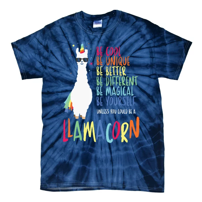 Funny Llamacorn Funny Cute Llama Unicorn Tie-Dye T-Shirt