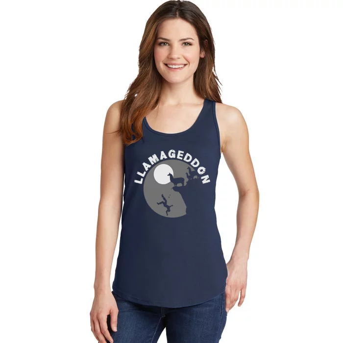 Funny Llamageddon For Llama Barnyard Lovers Ladies Essential Tank