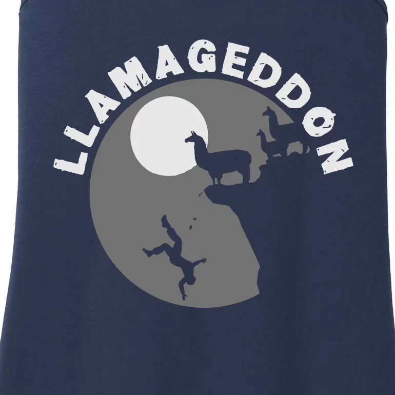 Funny Llamageddon For Llama Barnyard Lovers Ladies Essential Tank